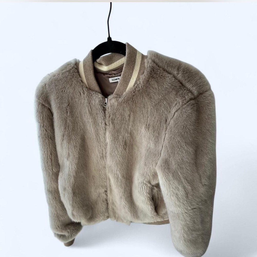 Elizabeth and James faux fur bomber jacket